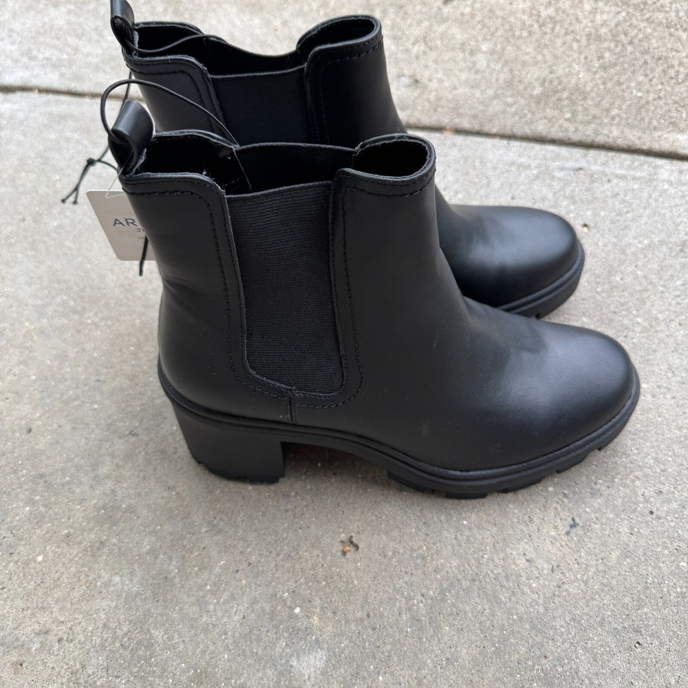 Arizona Jeans AZ‎ Masin Chelsea Boots Womens Size 10 Black Lug Sole Pull On NEW - Picture 8 of 9